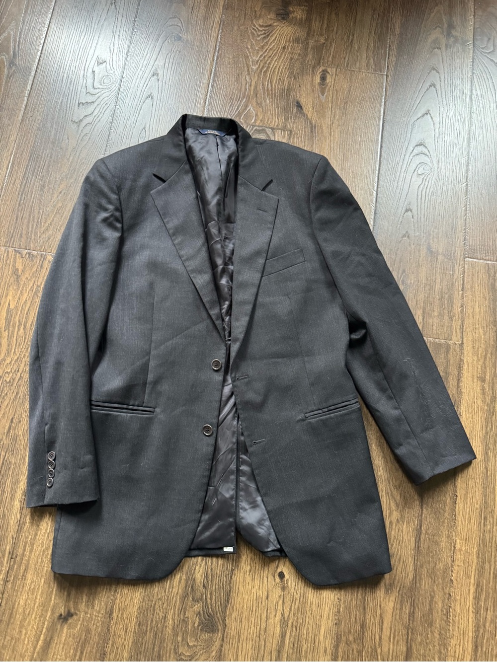 Brooks Brothers Black Womens Two-Button Blazer